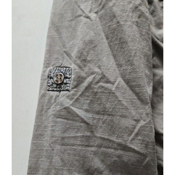 Natural Reflections Gray Long Sleeve Button Shirt Emroidered Size Large - Picture 2 of 10